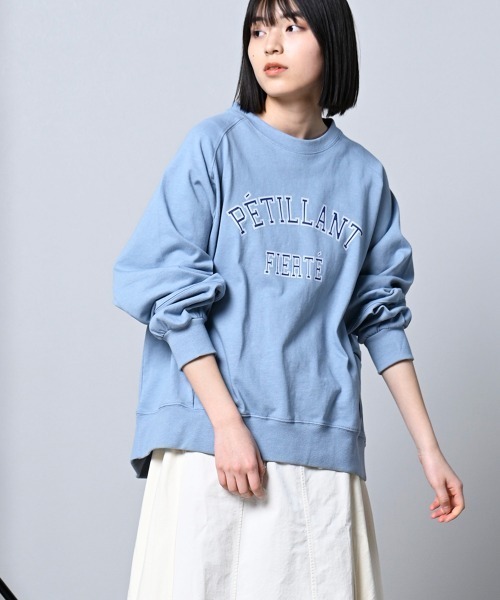 LUPILIEN（ルピリアン）の「【LUPILIEN】切替コクーンプルオーバー（スウェット・レディース・チャコールグレー/オフホワイト/サックスブルー・FREE）」の11枚目の写真