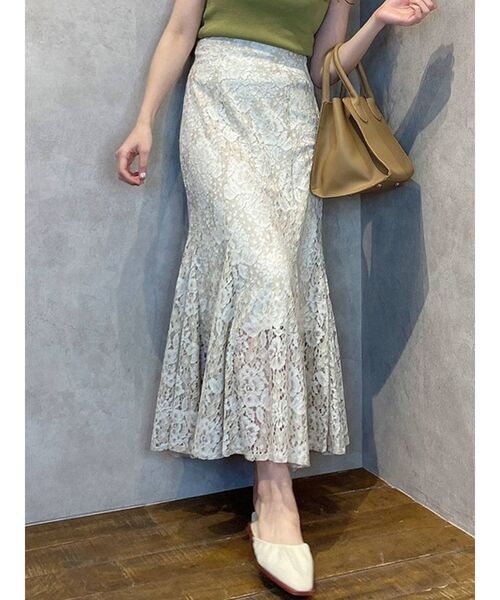 dazzlin（ダズリン）の「ハイウエストレースマーメイドスカート（スカート・レディース・オフホワイト/ベージュ/ブルー・SMALL/MEDIUM）」の2枚目の写真