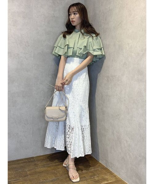 dazzlin（ダズリン）の「ハイウエストレースマーメイドスカート（スカート・レディース・オフホワイト/ベージュ/ブルー・SMALL/MEDIUM）」の10枚目の写真