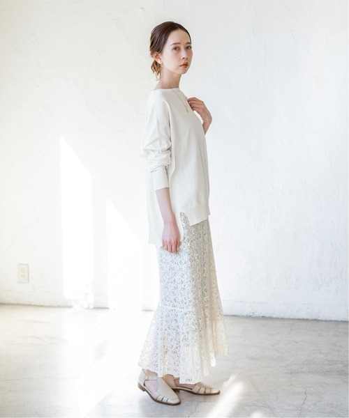 IENA（イエナ）の「《追加》コットンストレッチNEOワイド長袖プルオーバー（ニット/セーター・レディース・ホワイト/ラベンダー/グリーン系その他・FREE）」の18枚目の写真