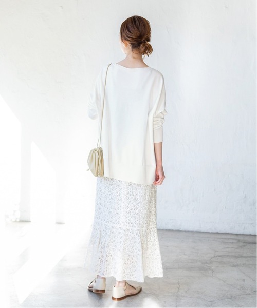 IENA（イエナ）の「《追加》コットンストレッチNEOワイド長袖プルオーバー（ニット/セーター・レディース・ホワイト/ラベンダー/グリーン系その他・FREE）」の19枚目の写真