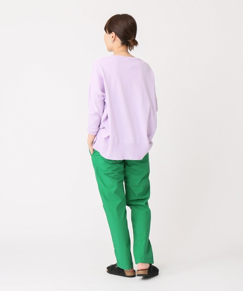 IENA（イエナ）の「《追加》コットンストレッチNEOワイド長袖プルオーバー（ニット/セーター・レディース・ホワイト/ラベンダー/グリーン系その他・FREE）」の6枚目の写真