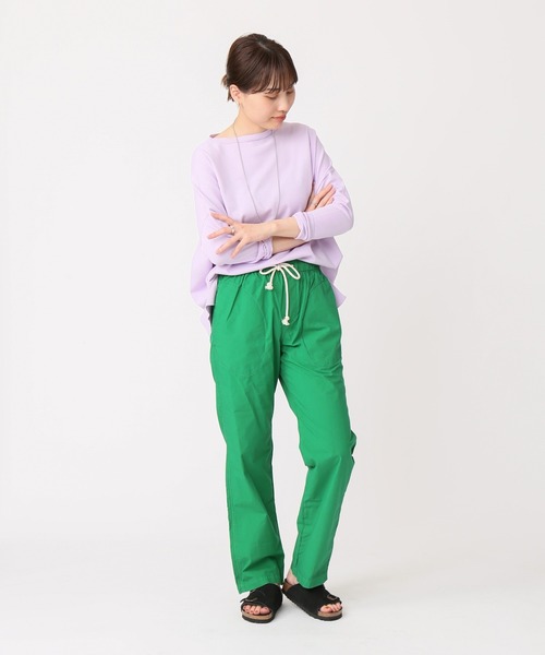 IENA（イエナ）の「《追加》コットンストレッチNEOワイド長袖プルオーバー（ニット/セーター・レディース・ホワイト/ラベンダー/グリーン系その他・FREE）」の5枚目の写真