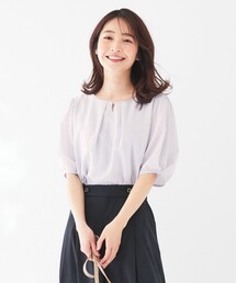 any SiS（エニィスィス）の「【UVケア】コンフォートモダールベーシックシフォンチェック カットソー（Tシャツ/カットソー）」