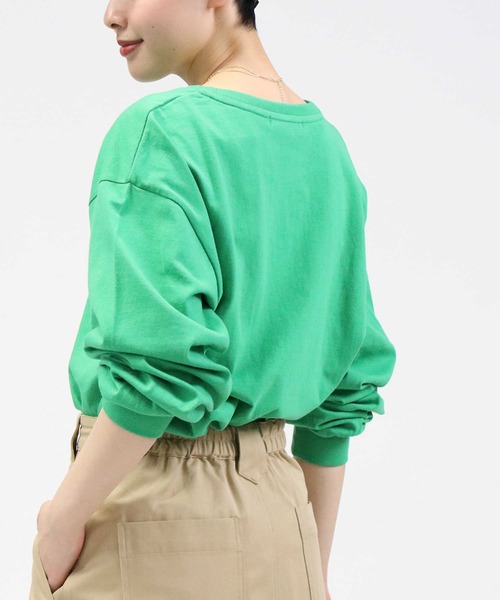 Right-on（ライトオン）の「【HONEYSUCKLE ROSE】スリットビッグロンＴ（Tシャツ/カットソー・レディース・グレー/ブラック/グリーン/オレンジ/ホワイト/ピンク・S/M/L）」の11枚目の写真