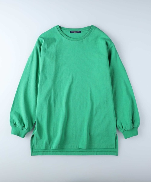 Right-on（ライトオン）の「【HONEYSUCKLE ROSE】スリットビッグロンＴ（Tシャツ/カットソー・レディース・グレー/ブラック/グリーン/オレンジ/ホワイト/ピンク・S/M/L）」の19枚目の写真