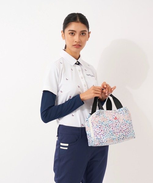 marie claire(マリ・クレール)の「marie claire/マリクレール ファスナー式 カートバッグ/マグネット付/ゴルフウェア/レディース(ハンドバッグ・レディース・ホワイト/ネイビー/ラベンダー・FREE)」の4枚目の写真