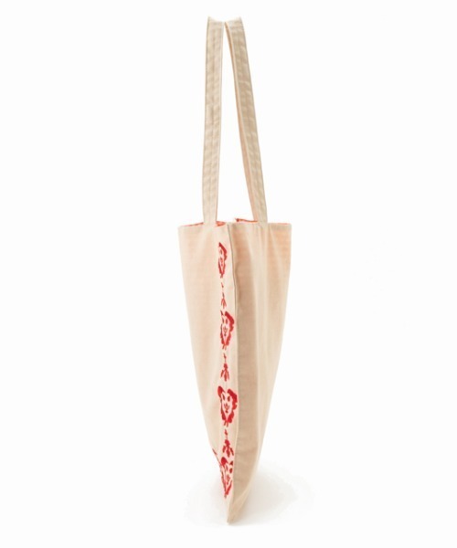 Casselini（キャセリーニ）の「Casselini(キャセリーニ)エンブロイダリートート（トートバッグ・レディース・グリーン/オレンジ/アイボリー・FREE）」の6枚目の写真