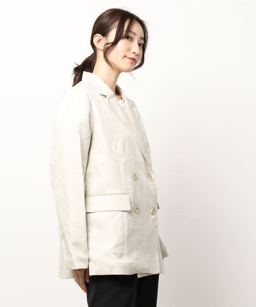 Te chichi TERRASSE（テチチテラス）の「テーラードジャケット（セットアップ可）（テーラードジャケット・レディース・ネイビー/ベージュ/ミント・ﾌﾘ-）」の5枚目の写真