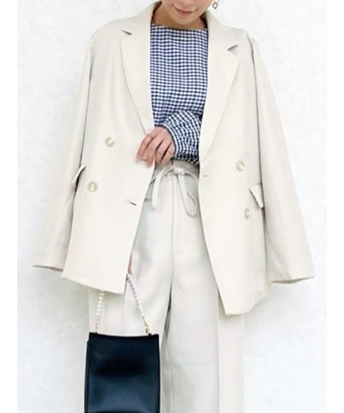 Te chichi TERRASSE（テチチテラス）の「テーラードジャケット（セットアップ可）（テーラードジャケット・レディース・ネイビー/ベージュ/ミント・ﾌﾘ-）」の2枚目の写真