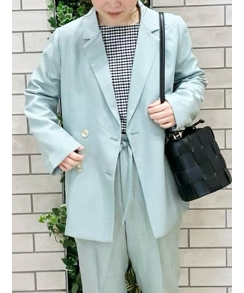 Te chichi TERRASSE（テチチテラス）の「テーラードジャケット（セットアップ可）（テーラードジャケット・レディース・ネイビー/ベージュ/ミント・ﾌﾘ-）」の3枚目の写真