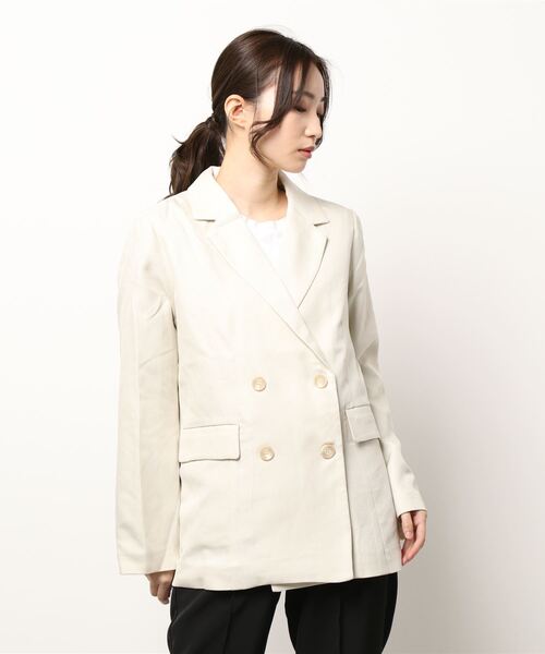 Te chichi TERRASSE（テチチテラス）の「テーラードジャケット（セットアップ可）（テーラードジャケット・レディース・ネイビー/ベージュ/ミント・ﾌﾘ-）」の4枚目の写真