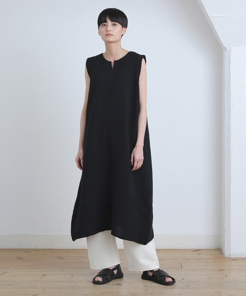 美品＊24AW プランテーション YOORYUUワンピース 楊柳 ロング 黒 Plantation（プランテーション）の「PAPER YOORYUU/ワンピース