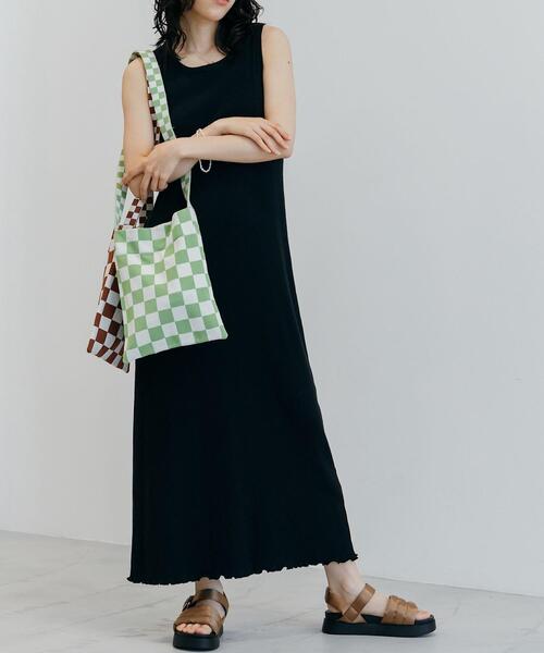 CITEN（シテン）の「＜CITEN（シテン）＞リブレースアップ ワンピース（ワンピース・レディース・ブラック/ライトグレー/ターコイズブルー・FREE）」の2枚目の写真