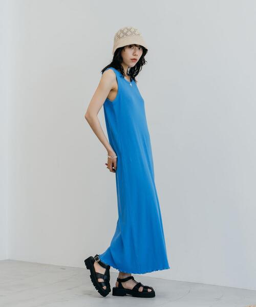 CITEN（シテン）の「＜CITEN（シテン）＞リブレースアップ ワンピース（ワンピース・レディース・ブラック/ライトグレー/ターコイズブルー・FREE）」の5枚目の写真