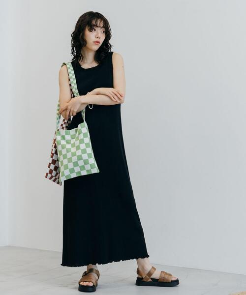 CITEN（シテン）の「＜CITEN（シテン）＞リブレースアップ ワンピース（ワンピース・レディース・ブラック/ライトグレー/ターコイズブルー・FREE）」の7枚目の写真