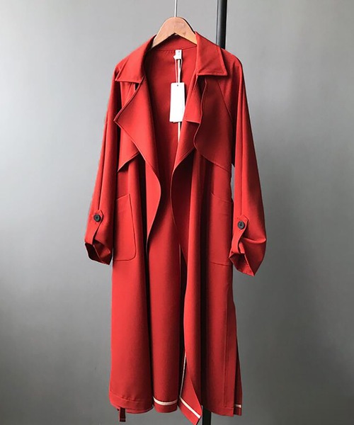 Girly Doll(ガーリードール)の「ロングトレンチコート(トレンチコート・レディース・ベージュ/レッド/カーキ・M/L)」の3枚目の写真