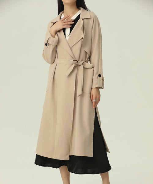Girly Doll(ガーリードール)の「ロングトレンチコート(トレンチコート・レディース・ベージュ/レッド/カーキ・M/L)」の4枚目の写真