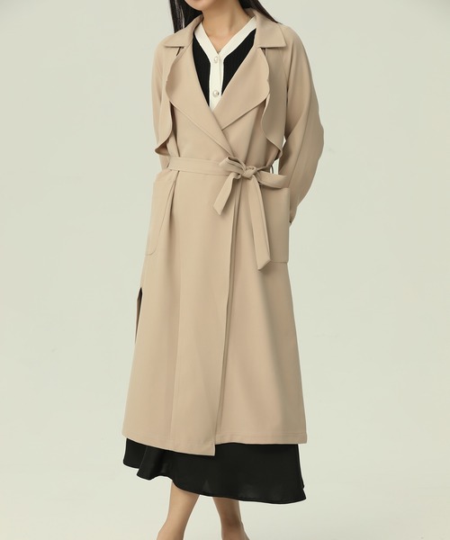 Girly Doll(ガーリードール)の「ロングトレンチコート(トレンチコート・レディース・ベージュ/レッド/カーキ・M/L)」の5枚目の写真