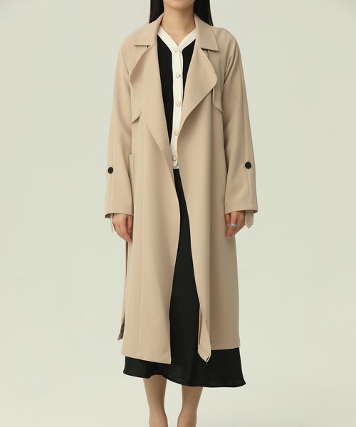 Girly Doll(ガーリードール)の「ロングトレンチコート(トレンチコート・レディース・ベージュ/レッド/カーキ・M/L)」の6枚目の写真