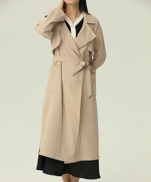 GRANCY】Patterned Long Trench Coat / 総柄ロングトレンチ
