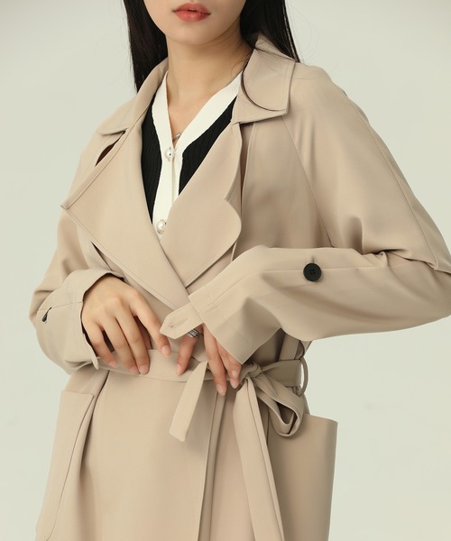 Girly Doll(ガーリードール)の「ロングトレンチコート(トレンチコート・レディース・ベージュ/レッド/カーキ・M/L)」の13枚目の写真