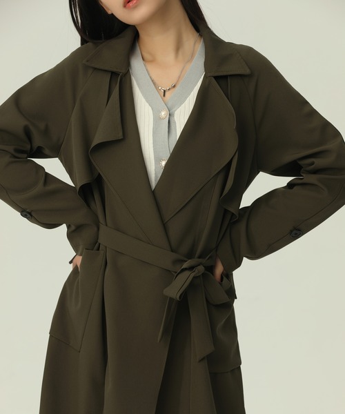 Girly Doll(ガーリードール)の「ロングトレンチコート(トレンチコート・レディース・ベージュ/レッド/カーキ・M/L)」の16枚目の写真