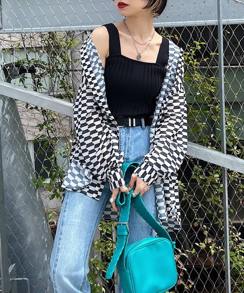 PAGEBOY（ページボーイ）の「シアールーズシャツ（シャツ/ブラウス・レディース・ブラック/オフホワイト/ブラック×ホワイト/コーラル/スカイブルー系・FREE）」の7枚目の写真