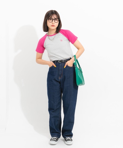 nemne store(ネンネストア)の「刺繍ワンポイントラグランアソートTシャツ(Tシャツ/カットソー・レディース・ピンク/オレンジ/ミント/オートミール・フリー)」の10枚目の写真