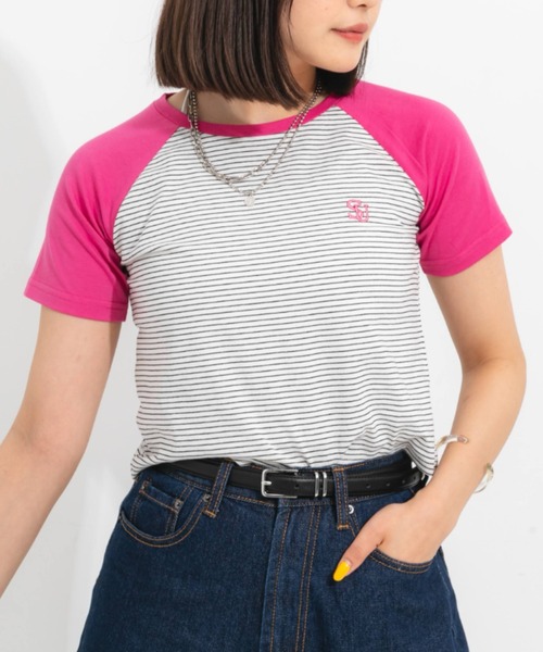 nemne store(ネンネストア)の「刺繍ワンポイントラグランアソートTシャツ(Tシャツ/カットソー・レディース・ピンク/オレンジ/ミント/オートミール・フリー)」の8枚目の写真