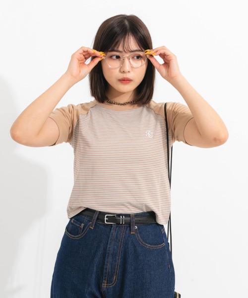 nemne store(ネンネストア)の「刺繍ワンポイントラグランアソートTシャツ(Tシャツ/カットソー・レディース・ピンク/オレンジ/ミント/オートミール・フリー)」の17枚目の写真