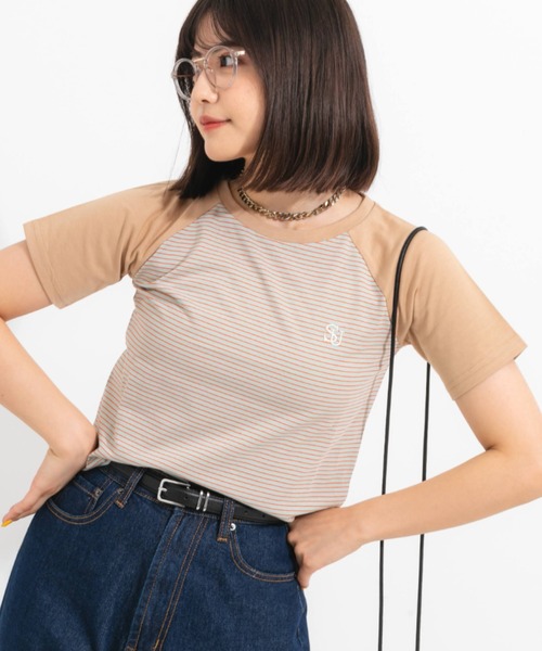 nemne store(ネンネストア)の「刺繍ワンポイントラグランアソートTシャツ(Tシャツ/カットソー・レディース・ピンク/オレンジ/ミント/オートミール・フリー)」の14枚目の写真