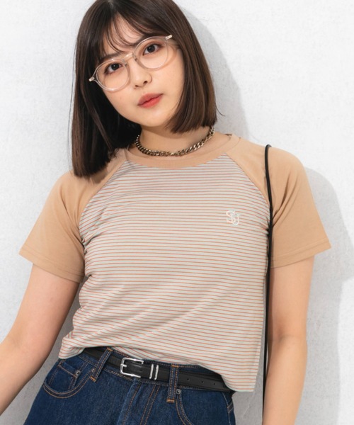 nemne store(ネンネストア)の「刺繍ワンポイントラグランアソートTシャツ(Tシャツ/カットソー・レディース・ピンク/オレンジ/ミント/オートミール・フリー)」の15枚目の写真