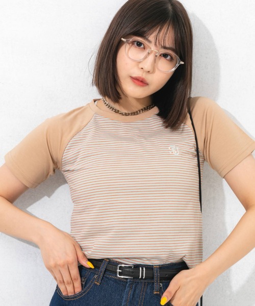 nemne store(ネンネストア)の「刺繍ワンポイントラグランアソートTシャツ(Tシャツ/カットソー・レディース・ピンク/オレンジ/ミント/オートミール・フリー)」の16枚目の写真