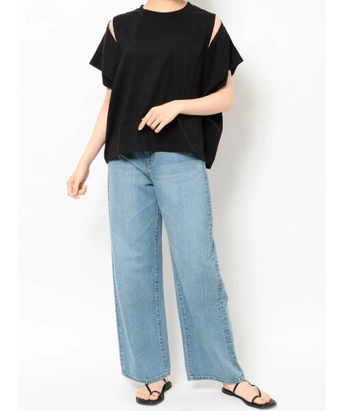 Ungrid(アングリッド)の「ショルダースリットルーズTee(Tシャツ/カットソー・レディース・ブラック/オフホワイト・FREE)」の16枚目の写真