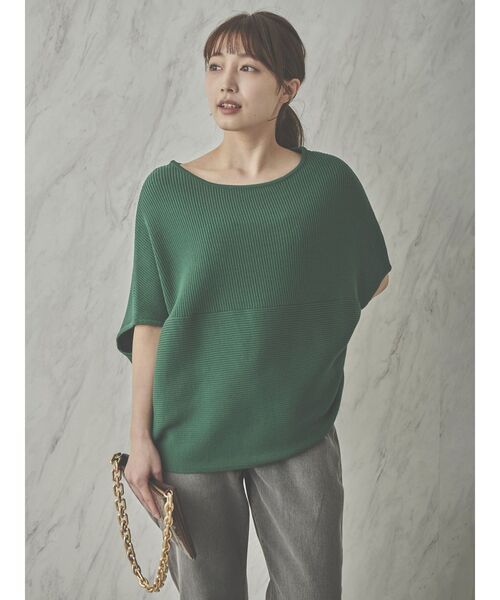 COTORICA（コトリカ）の「横リブドルマンウォッシャブルニット（ニット/セーター・レディース・ブラック/グリーン/ベージュ・FREE）」の3枚目の写真