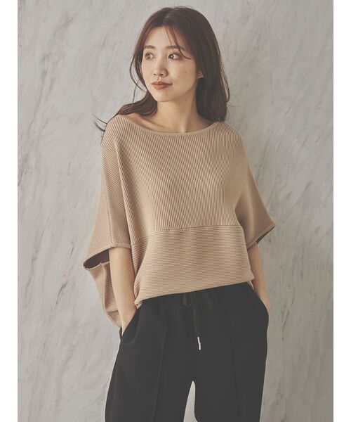 COTORICA（コトリカ）の「横リブドルマンウォッシャブルニット（ニット/セーター・レディース・ブラック/グリーン/ベージュ・FREE）」の15枚目の写真