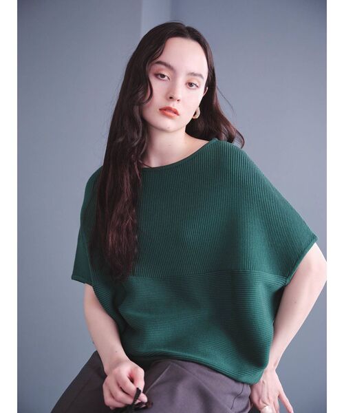 COTORICA（コトリカ）の「横リブドルマンウォッシャブルニット（ニット/セーター・レディース・ブラック/グリーン/ベージュ・FREE）」の10枚目の写真