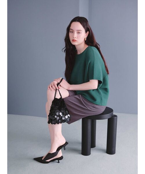 COTORICA（コトリカ）の「横リブドルマンウォッシャブルニット（ニット/セーター・レディース・ブラック/グリーン/ベージュ・FREE）」の4枚目の写真