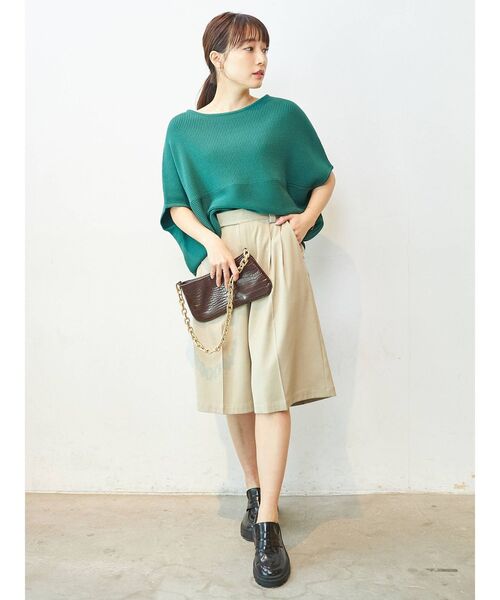 COTORICA（コトリカ）の「横リブドルマンウォッシャブルニット（ニット/セーター・レディース・ブラック/グリーン/ベージュ・FREE）」の7枚目の写真