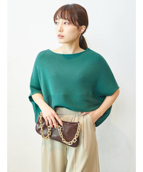 COTORICA（コトリカ）の「横リブドルマンウォッシャブルニット（ニット/セーター・レディース・ブラック/グリーン/ベージュ・FREE）」の12枚目の写真