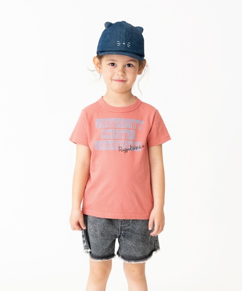 RUGGEDWORKS(ラゲッドワークス)の「《made in Japan》 カレッジプリント半袖TEE(Tシャツ/カットソー・キッズ・キナリ/ライトピンク/チャコール/ライトブルー・140/130/110/120/90/100/150)」の4枚目の写真