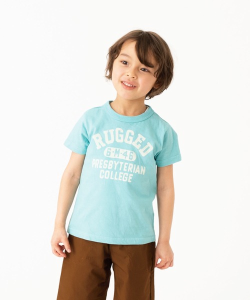 RUGGEDWORKS(ラゲッドワークス)の「《made in Japan》 カレッジプリント半袖TEE(Tシャツ/カットソー・キッズ・キナリ/ライトピンク/チャコール/ライトブルー・140/130/110/120/90/100/150)」の3枚目の写真