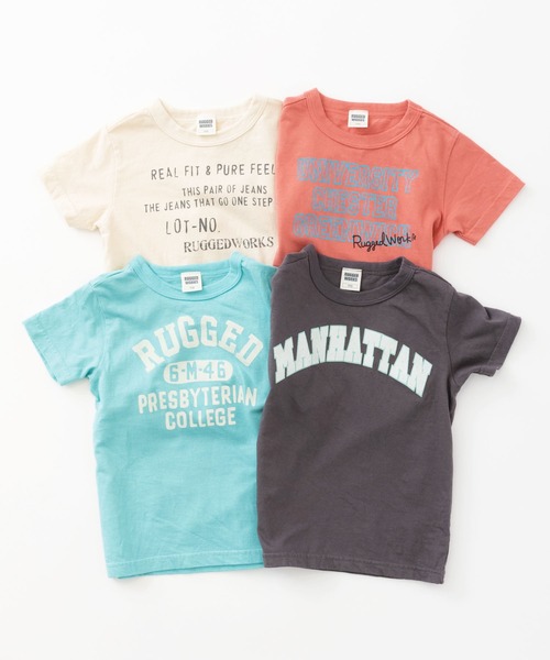 RUGGEDWORKS(ラゲッドワークス)の「《made in Japan》 カレッジプリント半袖TEE(Tシャツ/カットソー・キッズ・キナリ/ライトピンク/チャコール/ライトブルー・140/130/110/120/90/100/150)」の9枚目の写真