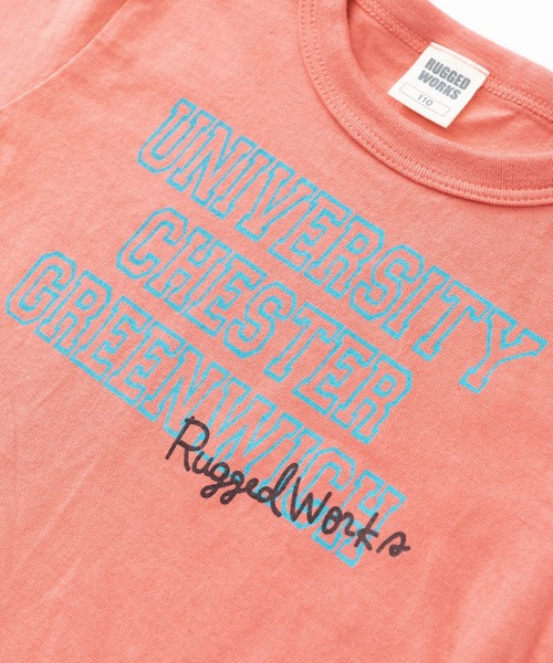 RUGGEDWORKS(ラゲッドワークス)の「《made in Japan》 カレッジプリント半袖TEE(Tシャツ/カットソー・キッズ・キナリ/ライトピンク/チャコール/ライトブルー・140/130/110/120/90/100/150)」の8枚目の写真