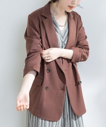 F by ROSSO | F by ROSSO　リネンライクオーバーダブルジャケット(テーラードジャケット)