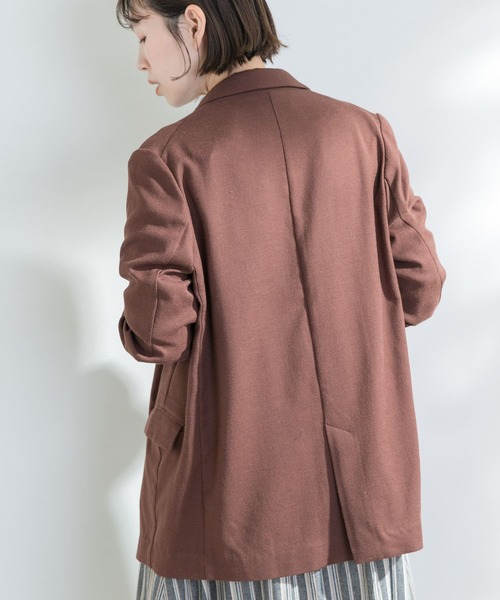 F by ROSSO（エフバイロッソ）の「F by ROSSO　リネンライクオーバーダブルジャケット（テーラードジャケット・レディース・ブラウン/アイボリー・FREE）」の4枚目の写真