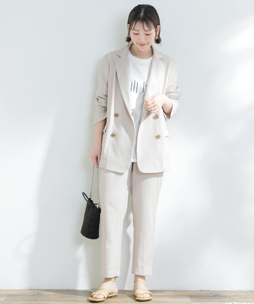 F by ROSSO（エフバイロッソ）の「F by ROSSO　リネンライクオーバーダブルジャケット（テーラードジャケット・レディース・ブラウン/アイボリー・FREE）」の13枚目の写真