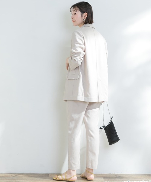 F by ROSSO（エフバイロッソ）の「F by ROSSO　リネンライクオーバーダブルジャケット（テーラードジャケット・レディース・ブラウン/アイボリー・FREE）」の14枚目の写真