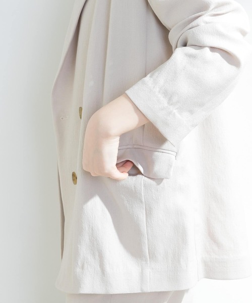 F by ROSSO（エフバイロッソ）の「F by ROSSO　リネンライクオーバーダブルジャケット（テーラードジャケット・レディース・ブラウン/アイボリー・FREE）」の16枚目の写真